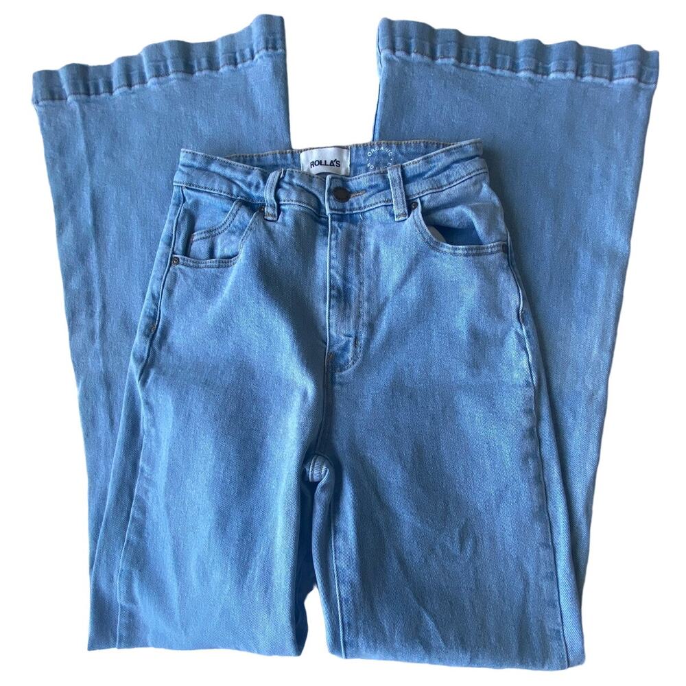 Rolla’s Jeans EASTCOAST FLARE High Rise Flare Light Blue Wash Size 25 Aussie 7
